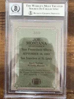 1984 Topps Joe Montana auto back