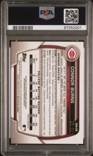 2023 Bowman Draft Chrome Prospect Autograph Connor Burns Chrome Prspct Au-Gold Shim back