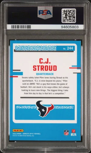 2023 Panini Donruss Optic Cj Stroud back