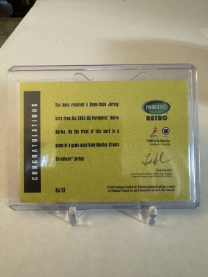 2002-03 ITG Parkhurst Retro Dany Heatley Retro Game-Used Jersey back