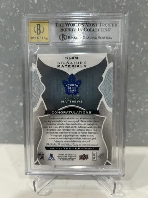 Auston Matthews 2016-17 UD The Cup  RC Auto Signature Patch /99 back