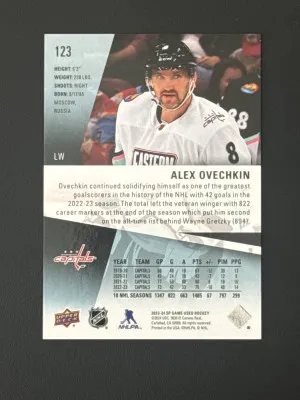 2023-24 SP Game Used Alex Ovechkin SSP 6/8 Jersey Match back
