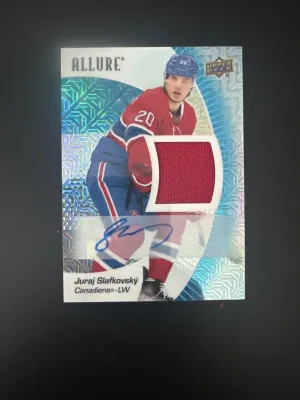 2023-24 Allure Juraj Slafkovski Blue Line Auto Jersey /25 front