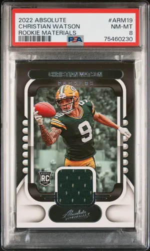 2022 Panini Absolute Rookie Materials Christian Watson Rookie Materials front