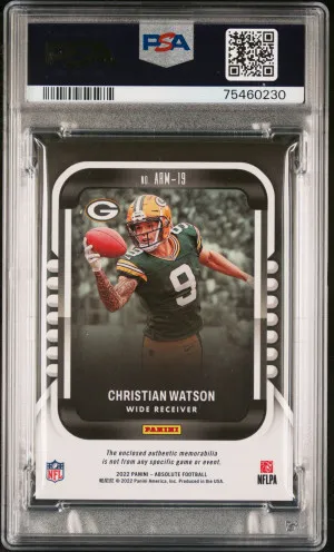 2022 Panini Absolute Rookie Materials Christian Watson Rookie Materials back