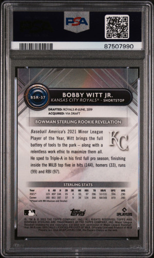 RC Bobby Witt Jr 2022 Bowman Sterling #BSR-37 back