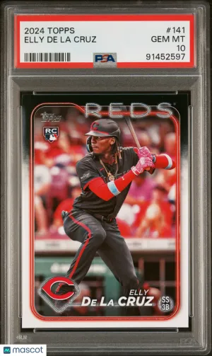 2024 Topps Elly De La Cruz #141 PSA 10 Series One 1 Rookie Rc Reds front