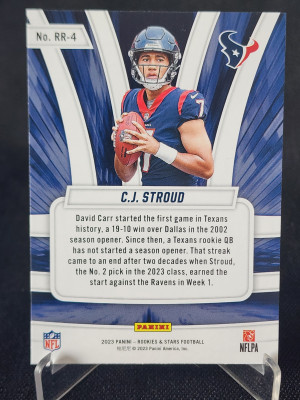 2023 Panini Rookies & Stars #RR-4 C.J. Stroud Rookie Rush Longevity back