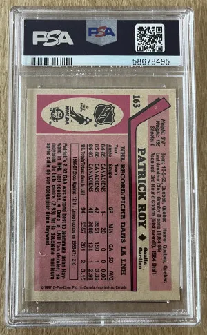 1987 OPC - Patrick Roy 2nd Year PSA 9 back