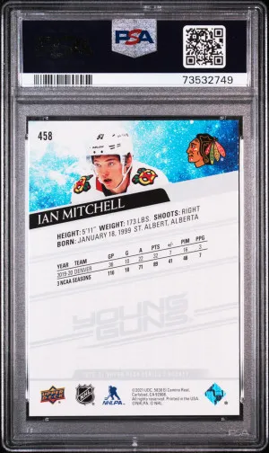 2020 Upper Deck Ian Mitchell #458 Rookie PSA 10 back