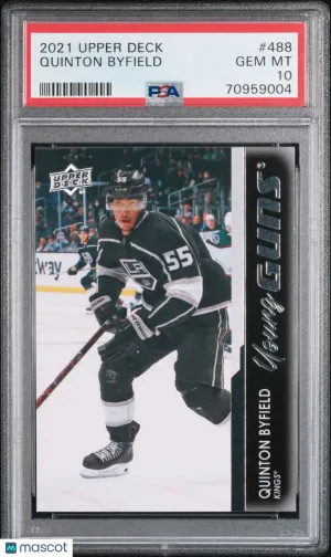 2021-2022 Upper Deck Quinton Byfield #488 Rookie PSA 10 front