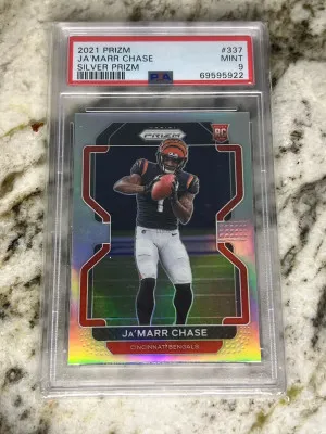 Jamarr Chase 2021 Prizm Silver PSA 9 Rookie front