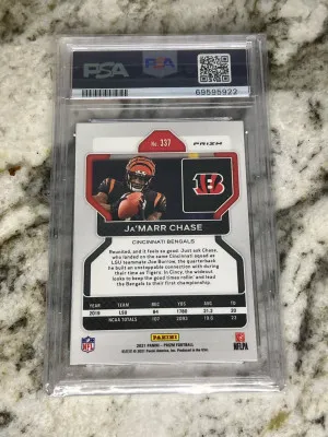Jamarr Chase 2021 Prizm Silver PSA 9 Rookie back