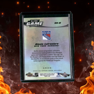 2022-23 Upper Deck Allure Alexis Lafreniere Game Stills Green 99/99 #GS-6 back