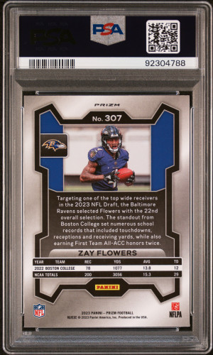 2023 Panini Prizm Zay Flowers Lazer Prizm back