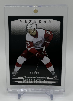 2023-24 Parkhurst Champions Lucas Raymond Black Variant /10 front