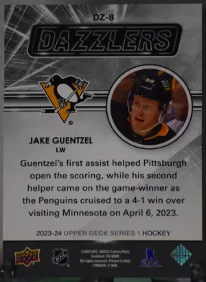 2023-24 Upper Deck Dazzlers Black Jake Guentzel Pittsburgh Penguins #DZ-8 back