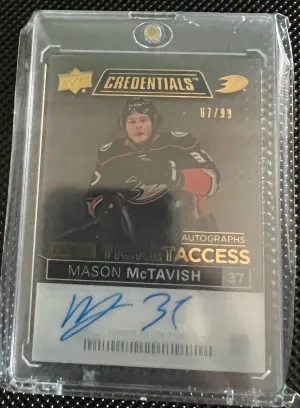 Mason McTavish Debut Ticket Access Rookie Auto /99 front