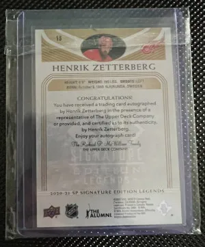 Henrik Zetterberg Sp Signature Edition Auto back