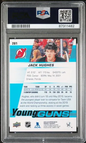 Jack Hughes Young Guns Psa 9 back