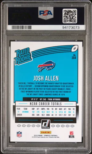 2018 Panini Donruss Josh Allen back
