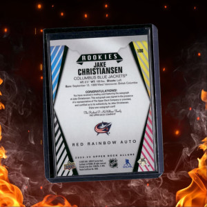 2022-23 Upper Deck Allure Jake Christiansen Red Rainbow Rookie Auto #106 back