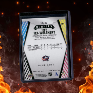 2022-23 Upper Deck Allure Trey Fix-Wolansky Blue Line Rookie #137 back