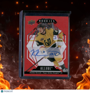 2022-23 Upper Deck Allure Kaedan Korczak Red Rainbow Rookie Auto #123 front