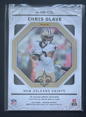 2023 Panini Obsidian Chris Olave Unbreakable 3-Color-Patch /25 back