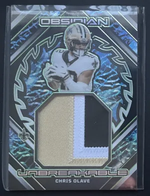 2023 Panini Obsidian Chris Olave Unbreakable 3-Color-Patch /25 front