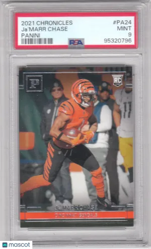 2021 Chronicles Panini PINK PA-24 Jamarr Chase Cincinnati Bengals RC PSA 9 Mint front