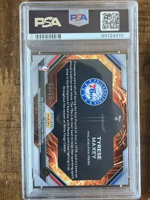 2023 Prizm Tyrese maxey fireworks mojo 3/25 PSA 10 back