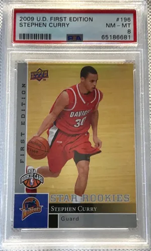 2009 U.D. First Edition Stephen Curry  Rookie Psa 8 front