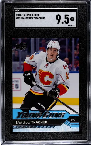 2016-17 Upper Deck #231 Matthew Tkachuk Young Guns SGC 9.5 front