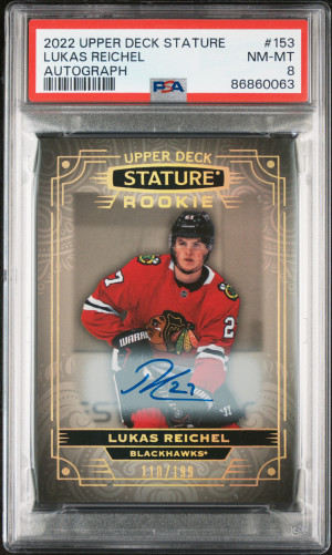2022 Upper Deck Stature Lukas Reichel Autograph front