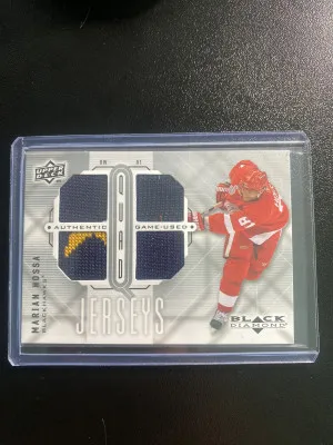 Marian Hossa 09-10 Black Diamond Quad Jersey front