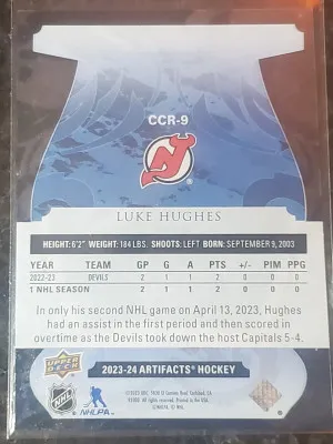 Luke Hughes UD artifacts clear cut RC back