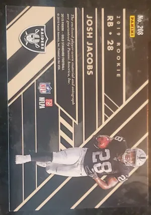 Josh Jacobs Gold Standard RC auto patch /49 back
