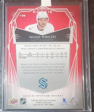 Shane Wright UD Stature red variation rookie /11 back