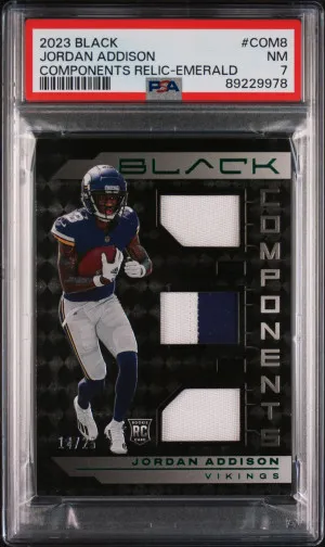 2023 Panini Black Components Relics Jordan Addison Components Relic-Emerald front