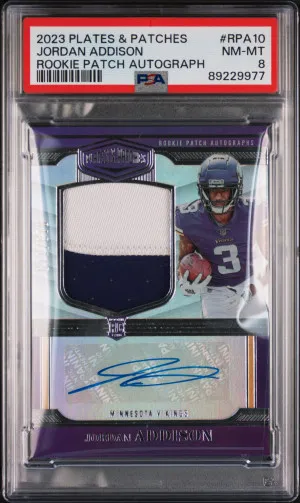2023 Panini Plates & Patches Rookie Patch Autographs Jordan Addison front
