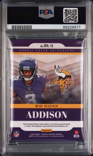 2023 Panini Plates & Patches Rookie Patch Autographs Jordan Addison back