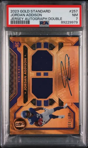 2023 Panini Gold Standard Jordan Addison Jersey Autograph Double front