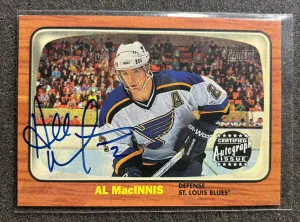 2002 Topps Heritage Al MacInnis Real One Autograph RO-AM front
