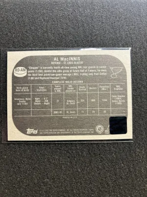 2002 Topps Heritage Al MacInnis Real One Autograph RO-AM back