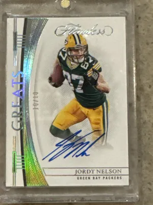 2022 Panini Flawless Jordy Nelson Greats Auto /10 front