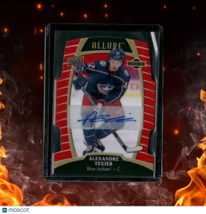 2019-20 Upper Deck Allure Alexandre Texier Red Rainbow Die-Cut Rookie Auto front