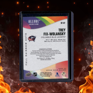 2022-23 Upper Deck Allure Trey Fix-Wolansky Color Flow Full Rainbow Rookie Auto back