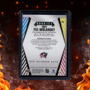 2022-23 Upper Deck Allure Trey Fix-Wolansky Red Rainbow Rookie Auto #137 back