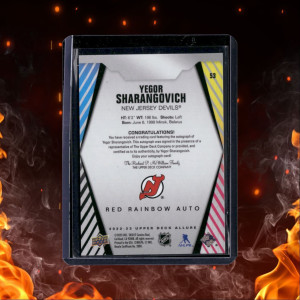 2022-23 Upper Deck Allure Yegor Sharangovich Red Rainbow Auto #53 back